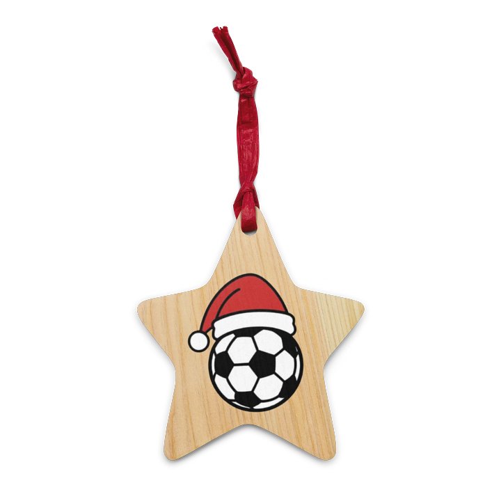 Santa Hat Soccer Ball Wooden Ornament product image (4)