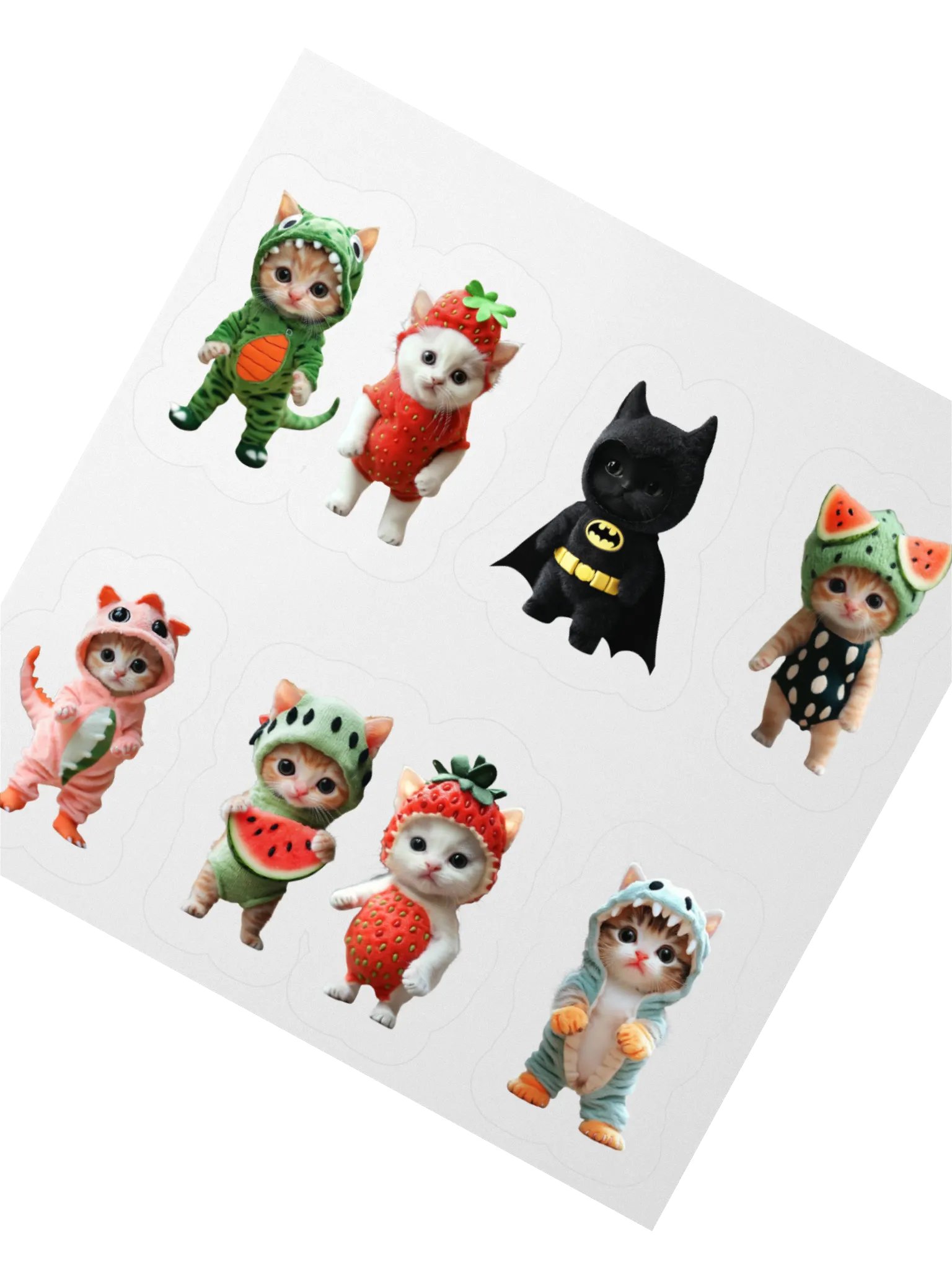 Cute Cat Kiss Cut Stickers / pet.dance.lovers / Whiskerful Costumed Kittens Sticker Pack product image (6)