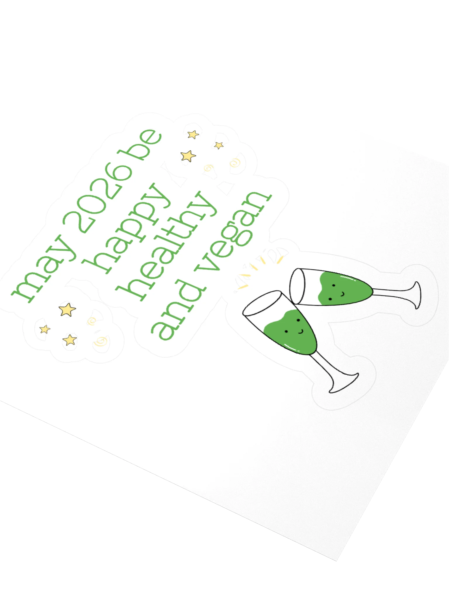 “Happy, Healthy, and Vegan 2026” Fun Sticker product image (3)