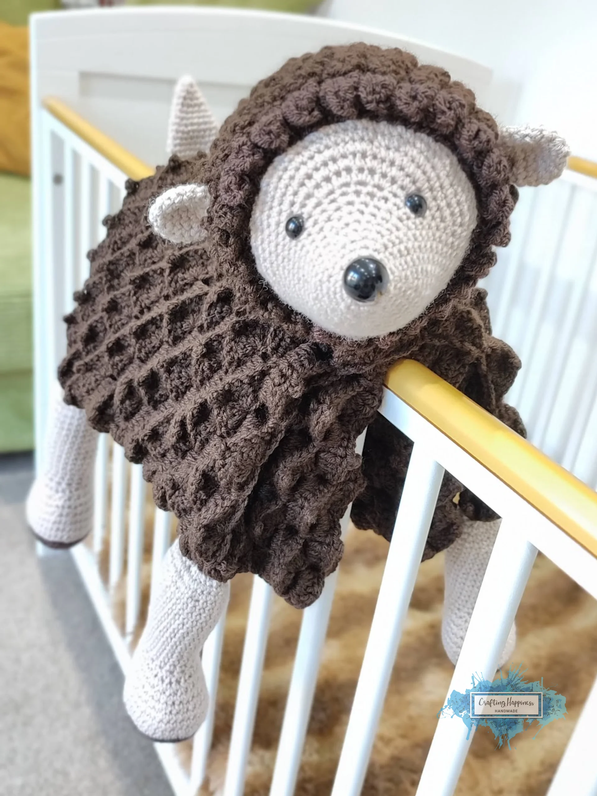 Hedgehog Crochet Baby Blanket Pattern, Pram Toy Lovey (PDF Pattern) product image (1)