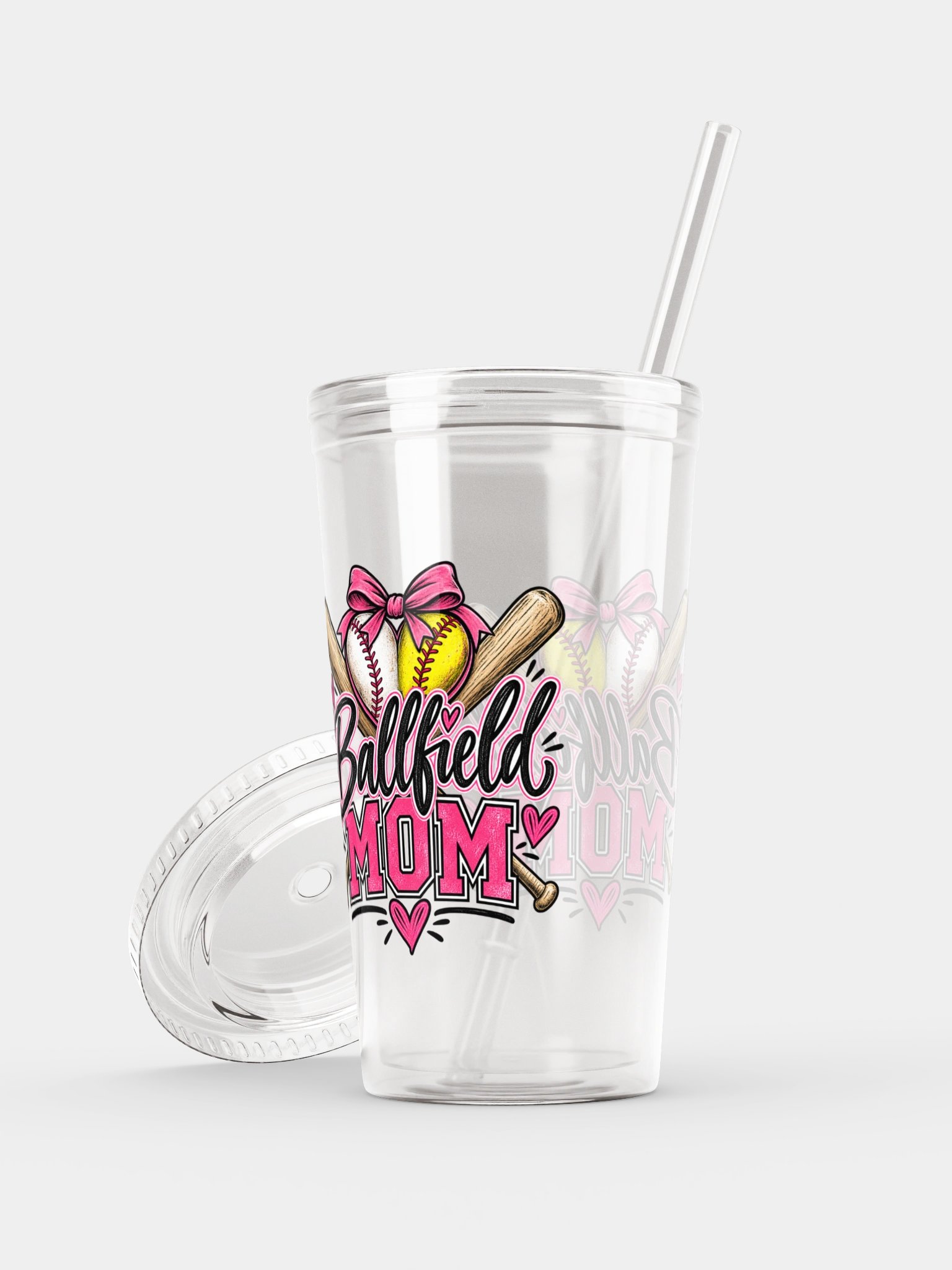 Ballfield Mom Clear Tumbler | Double-Wall Game Day Cup product image (7)