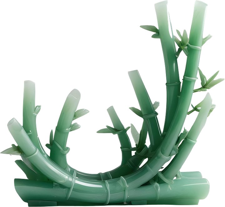 Jade Signature – Bamboo Sculpture in Green Jade PNG product image (1)