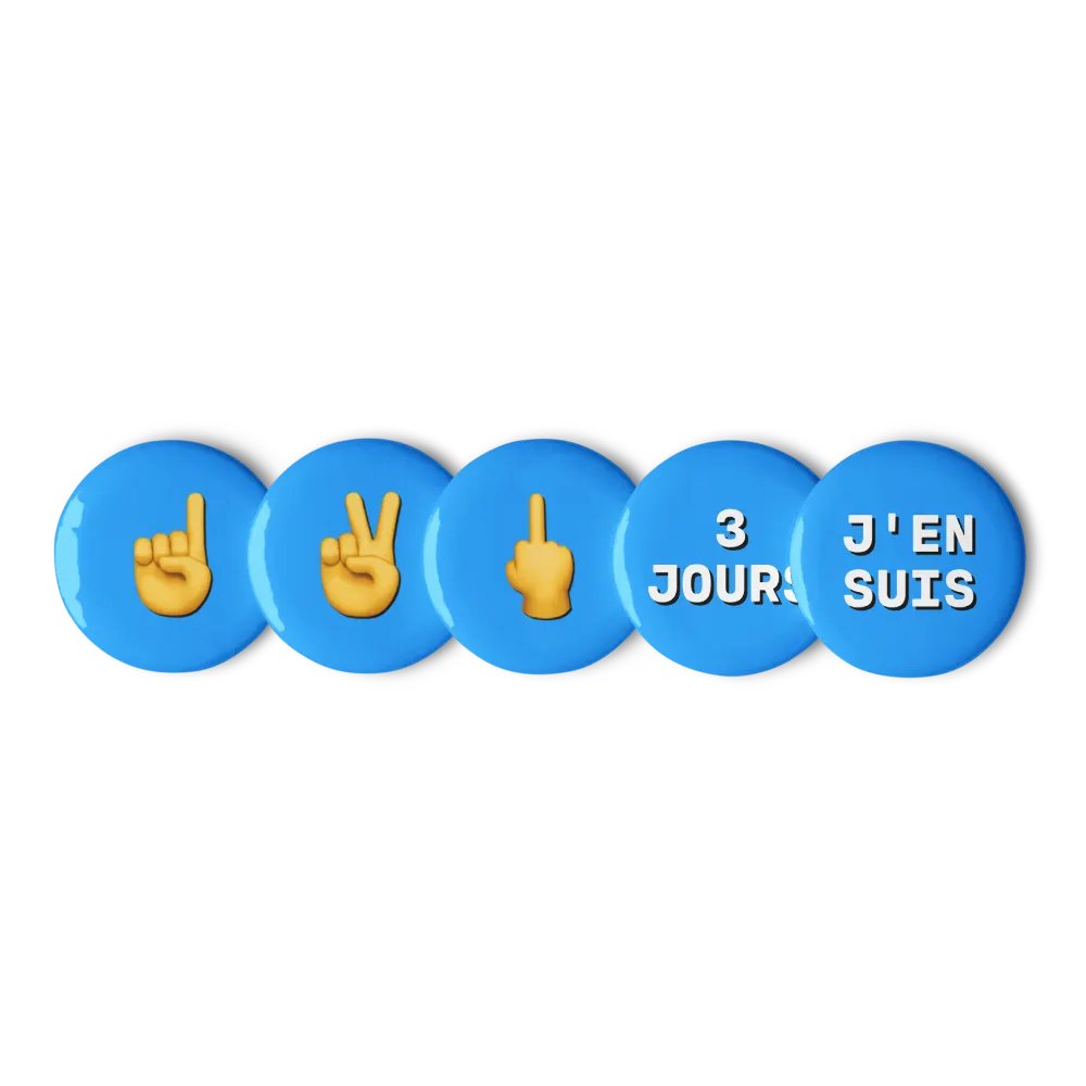 Badges 3 jours j'en suis • Start Up Blue Pin Combo Edition product image (1)
