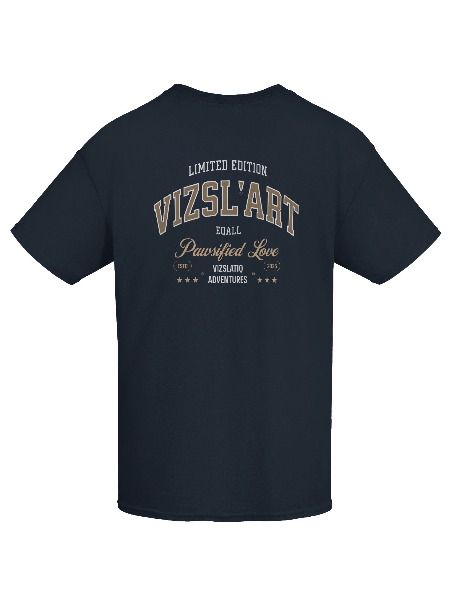 PAWSETIQ 100% Cotton Unisex Gildan T-shirt by EQALL® Essentials: VIZSL' Art_White_Light Brown_Beige product image (9)