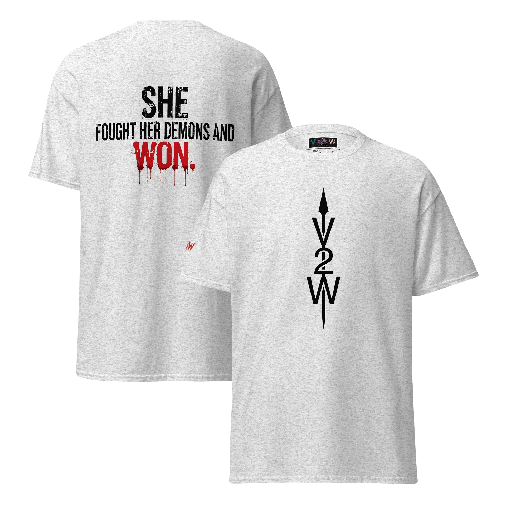 SHE FOUGHT HER DEMONS AND WON - Signature Tee product image (18)