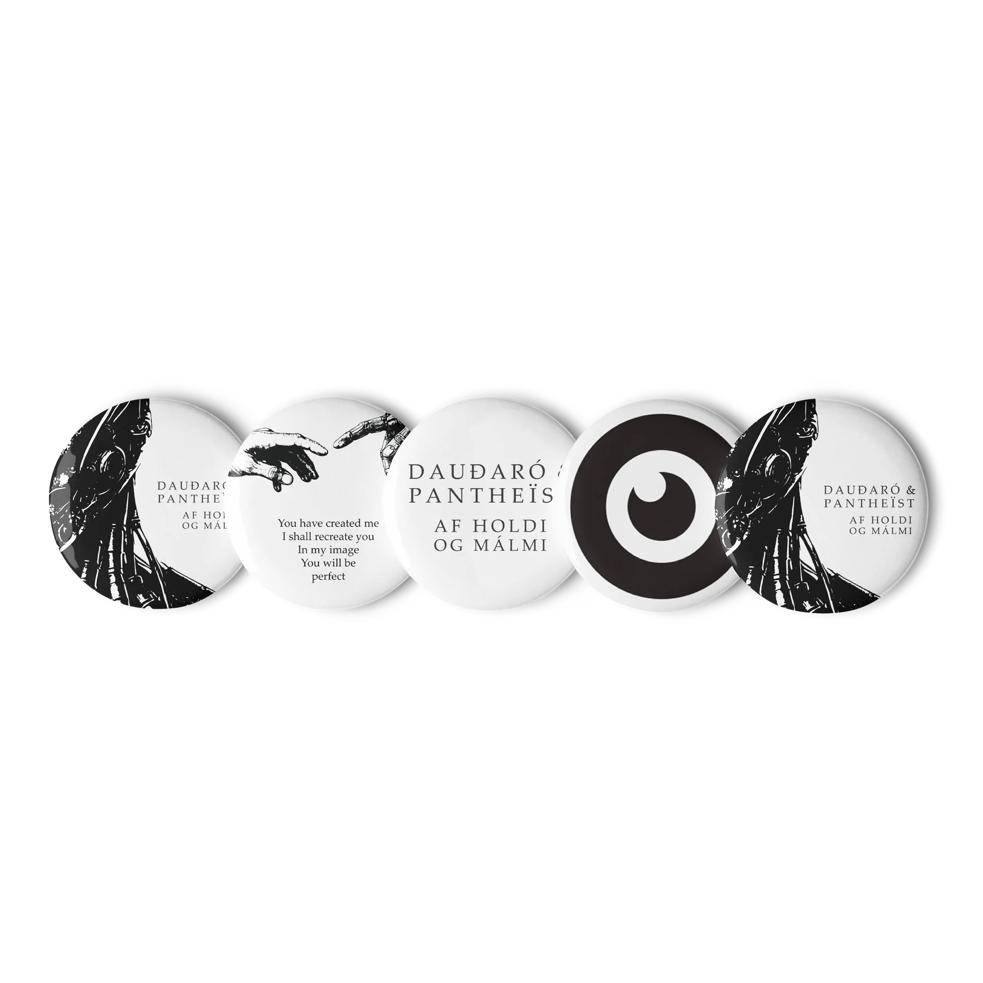 Dauðaró & Pantheïst — Af holdi og málmi Limited Edition Pins product image (1)