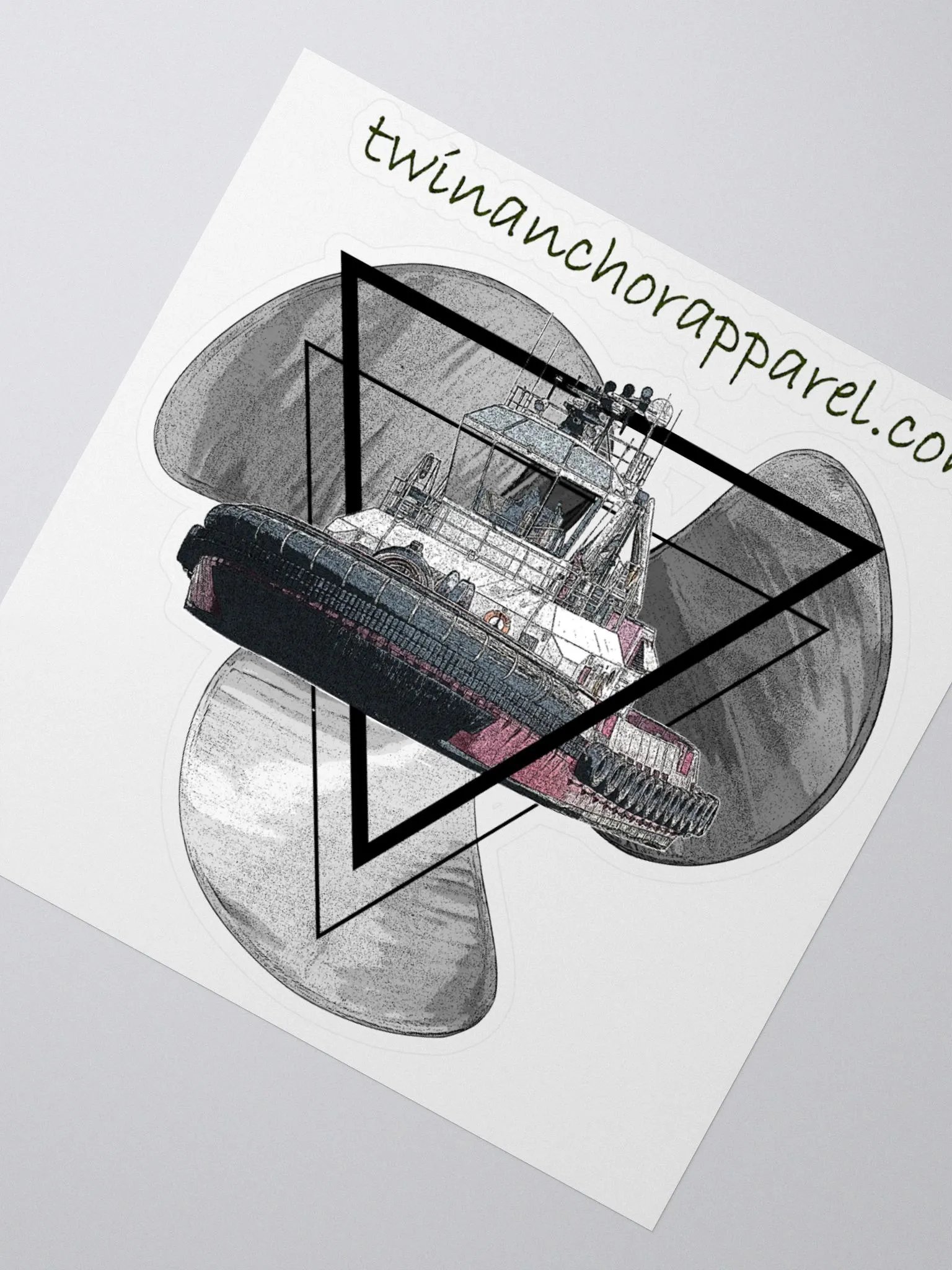 Three blade prop triangle Athena tug Kiss Cut Stickers product image (2)