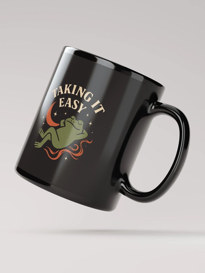 Taking It Easy Black Glossy Mug product image (4)
