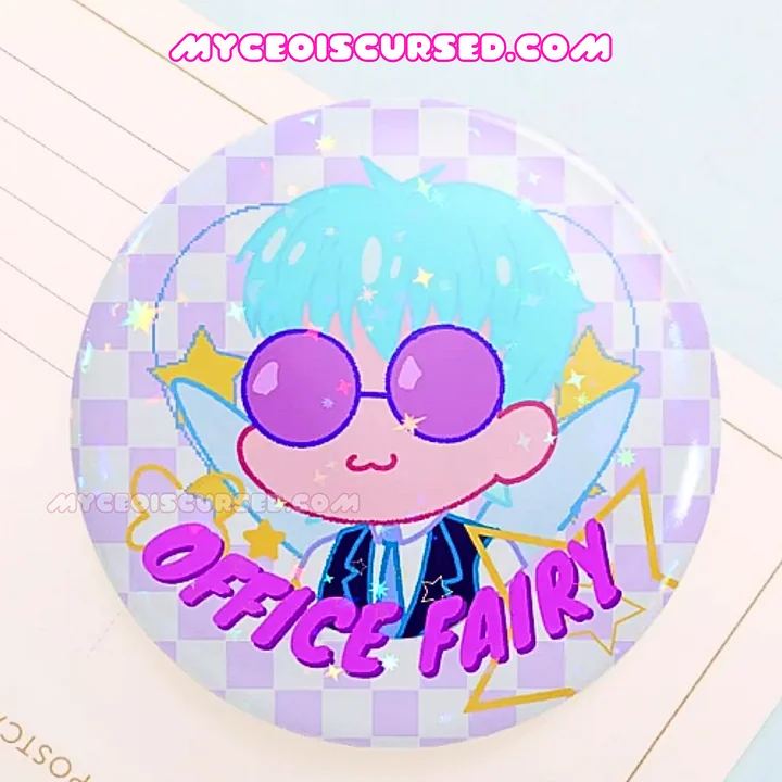 Office Fairy - Holographic Button Badge 💜 product image (2)