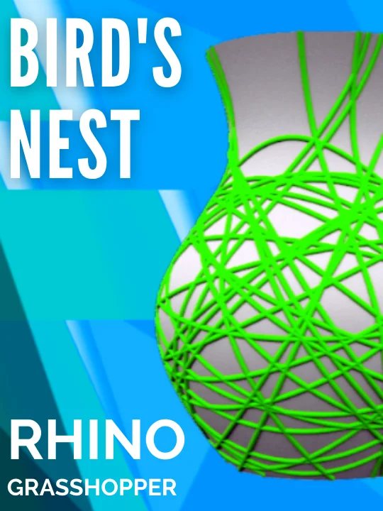 Vase Design bird's nest style Parametric Design Grasshopper Rhino Files Download product image (1)