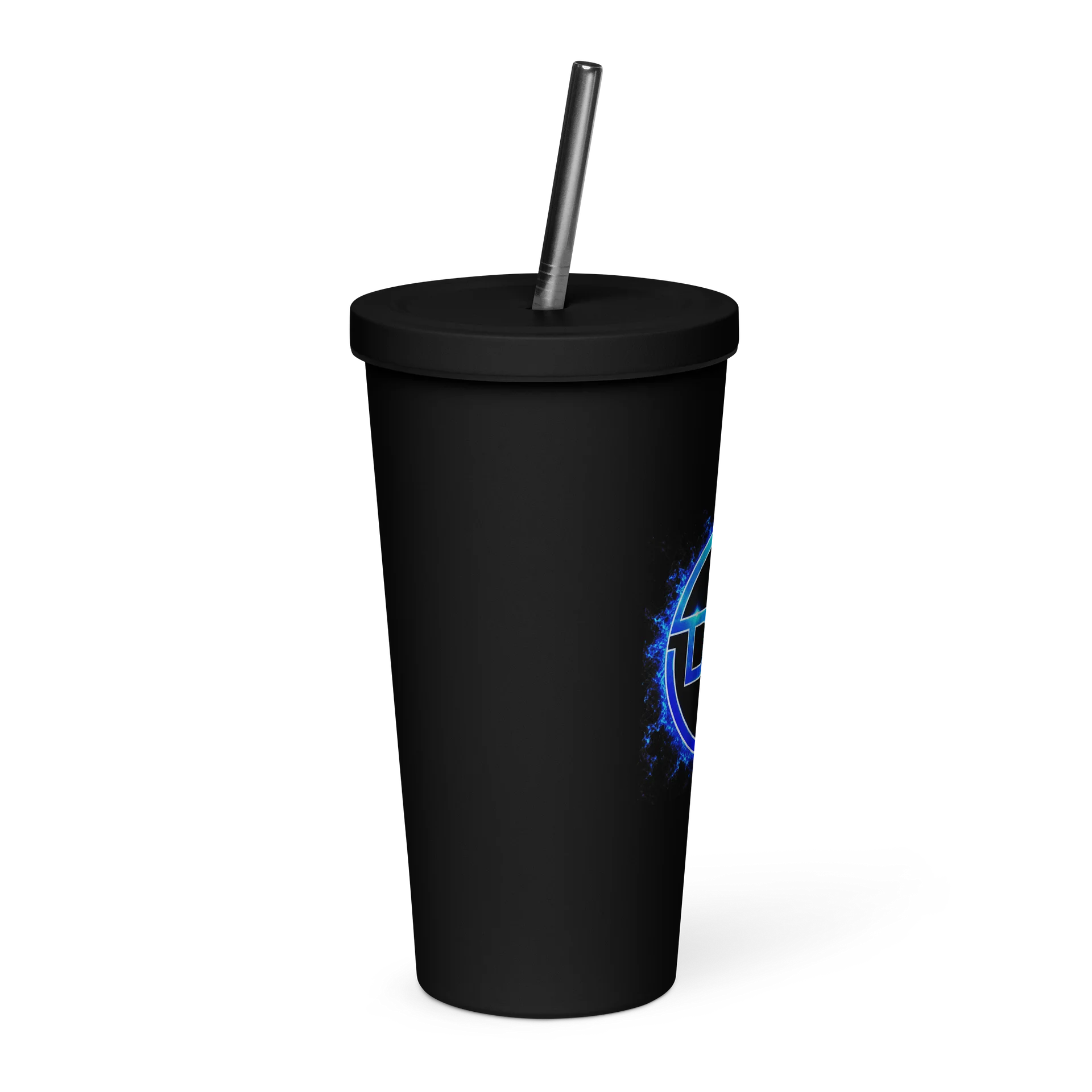 20 oz Insulated Tumbler with a Straw - Dust Productions Blue Fire product image (4)