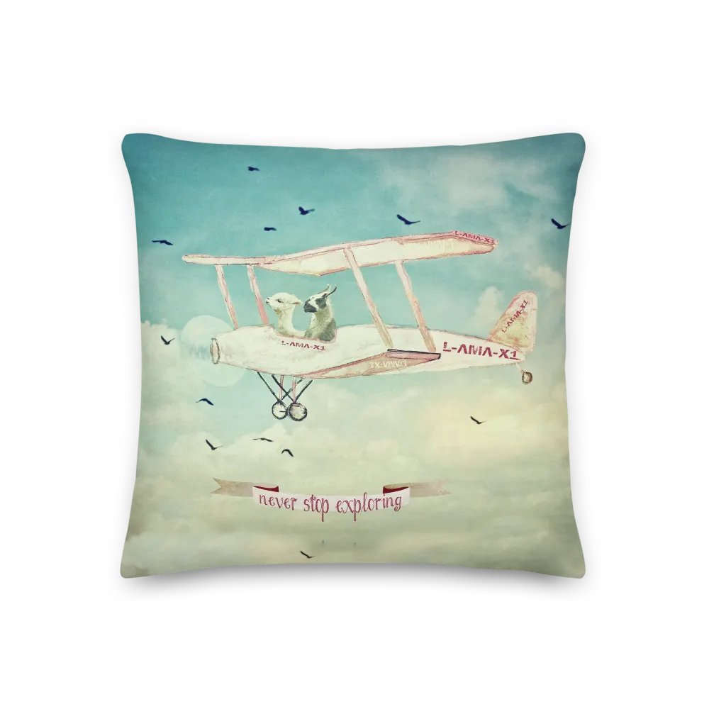 Whimsical Adventure Premium Pillow - never stop exploring product image (1)