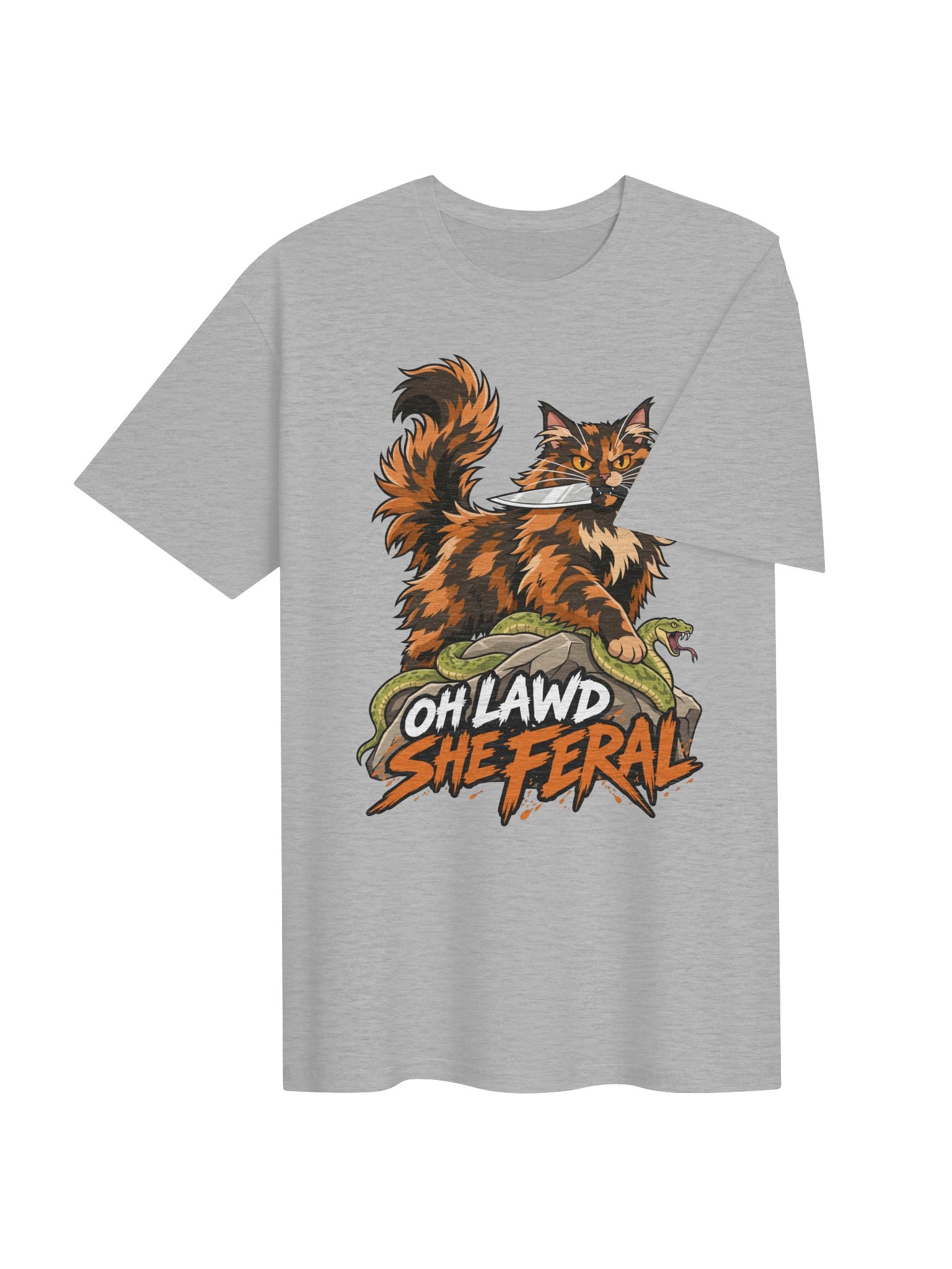 Oh Lawd She Feral Tortie Cat Shirt product image (5)