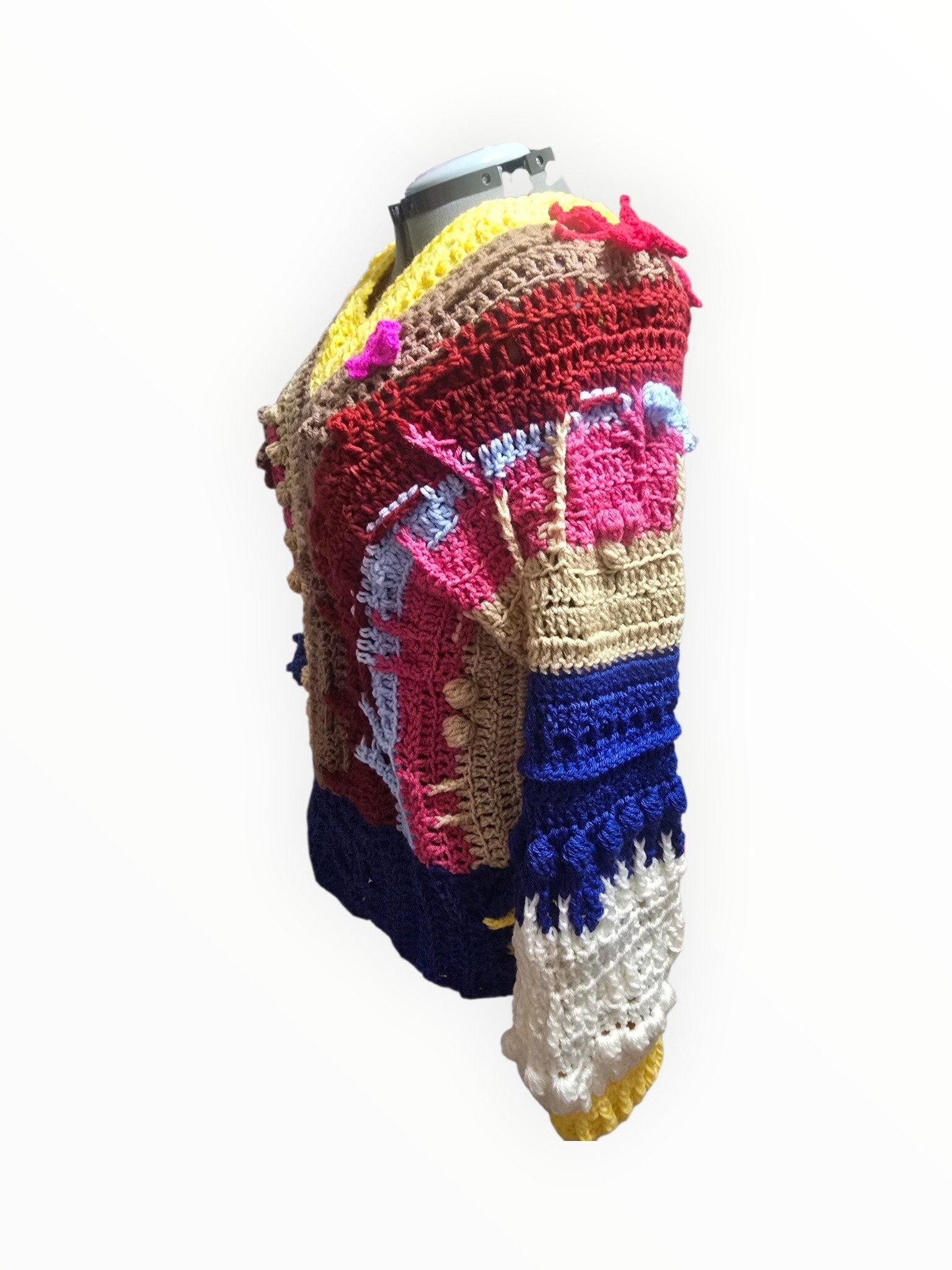 Suéter de Crochet Color-Block Artesanal (Talla M/L) product image (7)