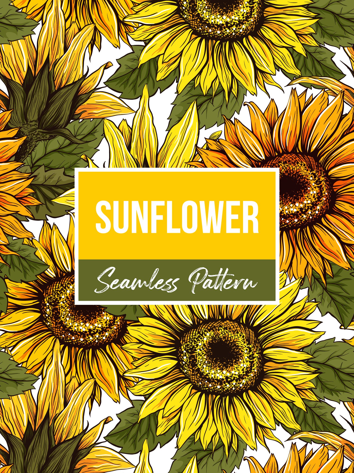 Sunflower Single Seamless Pattern product image (1)