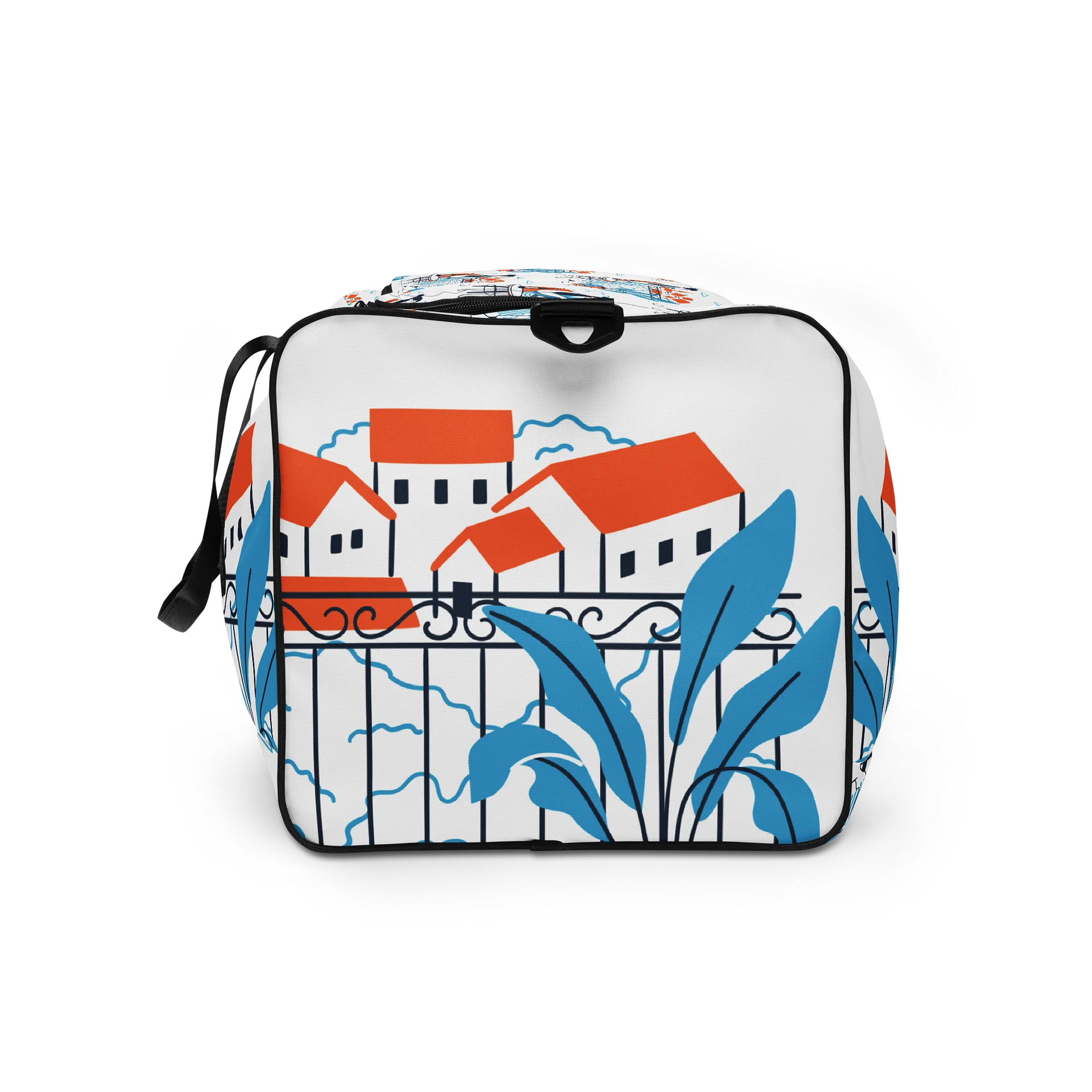 Mediterranean-Inspired Illustrated Duffle Bag product image (4)