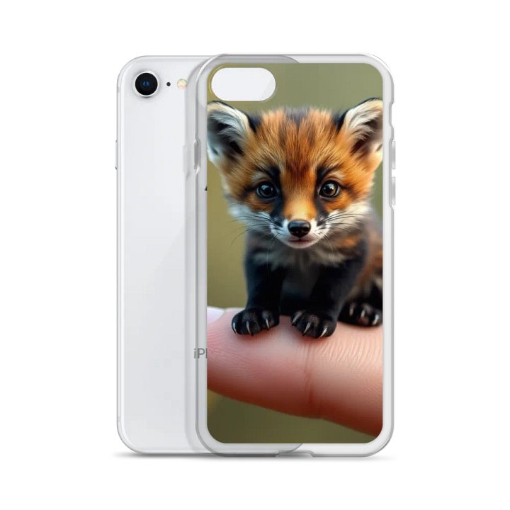Mini Fox on a Finger Clear iPhone Case product image (51)