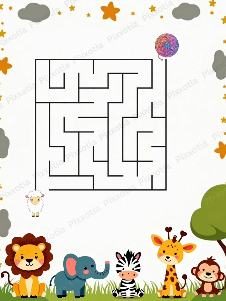 Maze Book (PDF) 50 Pages Including Solution Printable Book Easy Level - 1 product image (2)