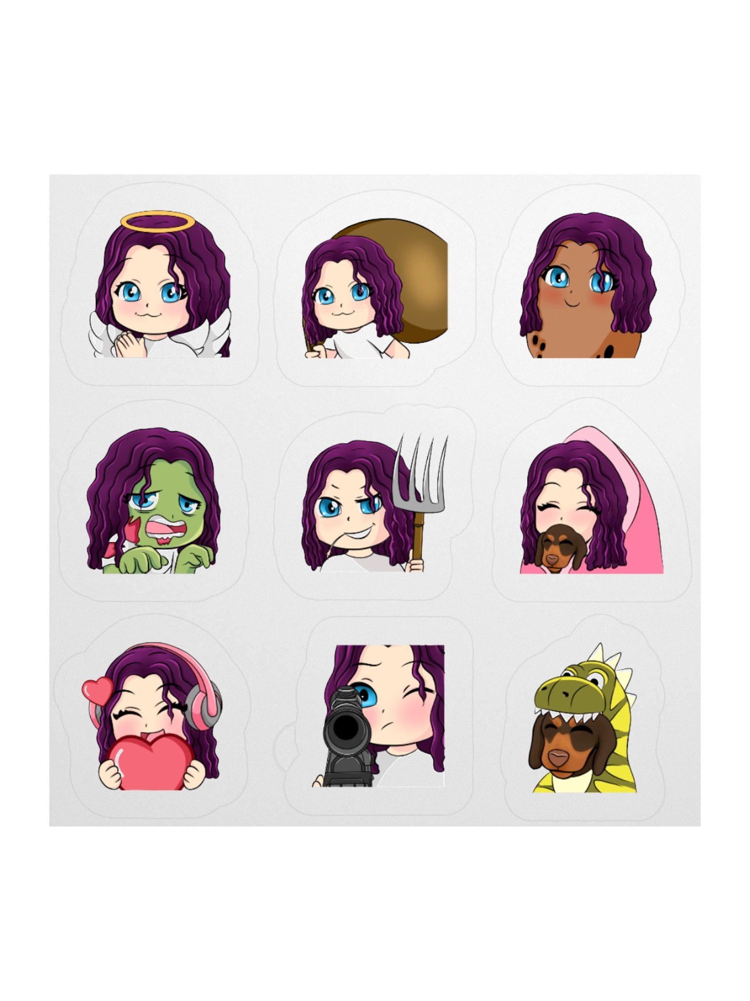 HollyRex Emotes Kiss Cut Sticker Set product image (2)