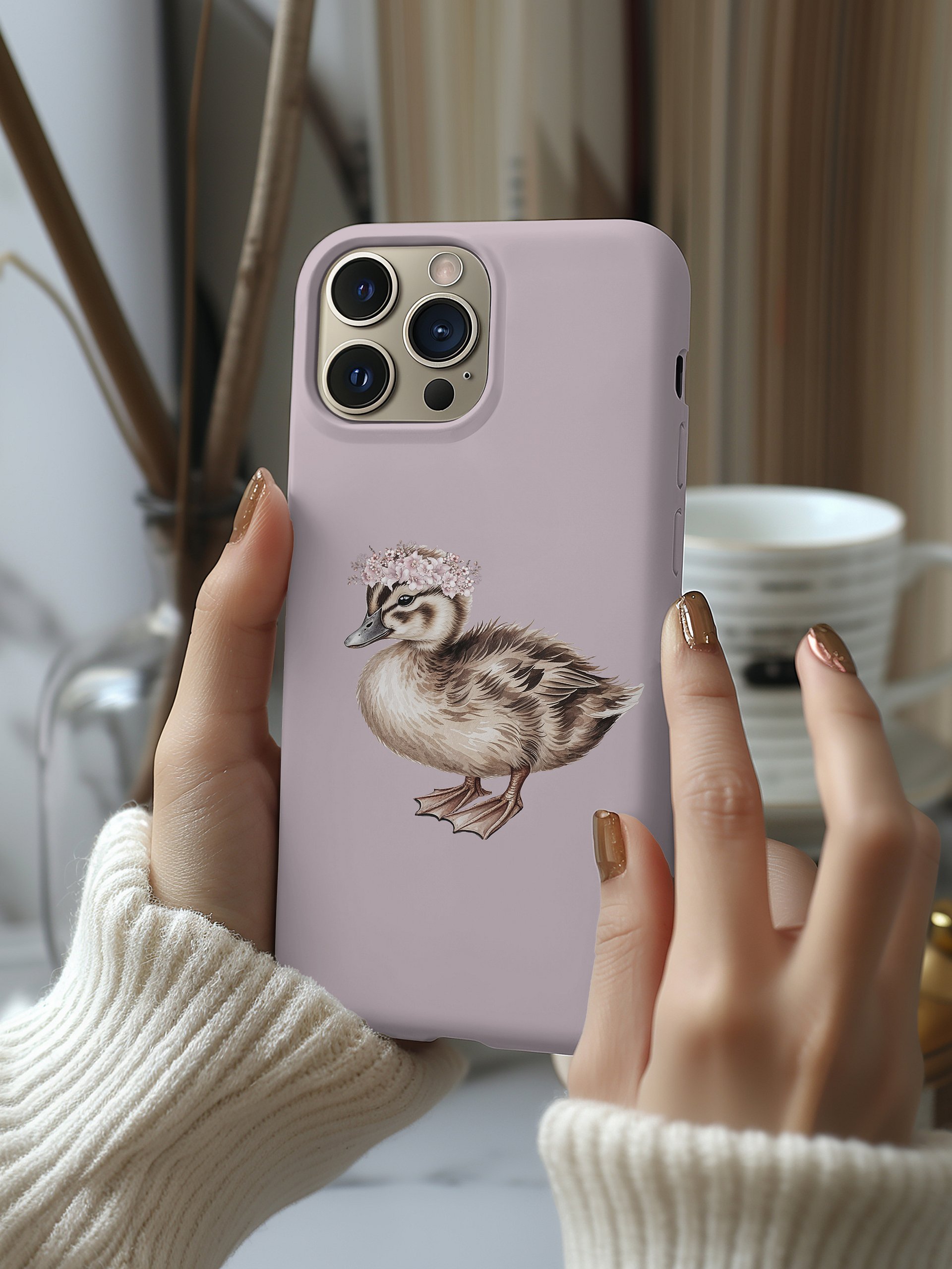 TINY DUCK FLOWERCROWN - COTTAGE PHONE CASE - TOUGH CASE product image (2)