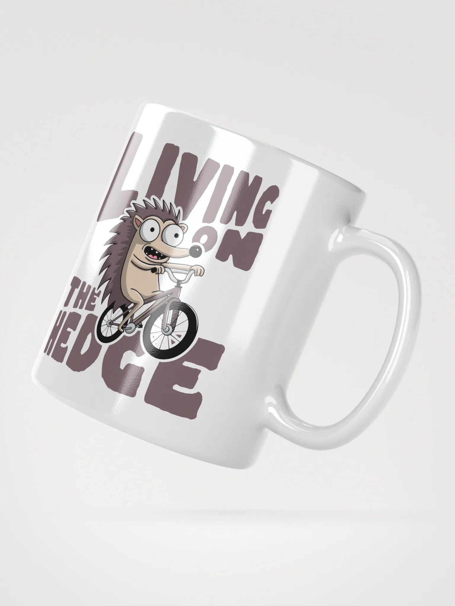 Living on the Hedge Funny Hedgehog Cycling mug – Cute Animal Pun mug for Bike Lovers product image (4)