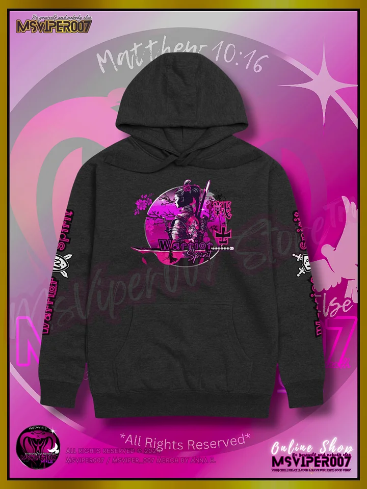 Hoodie - MsViper007's "Warrior Spirit" Cozy Hoodie (royal pink) By Anna H. product image (1)