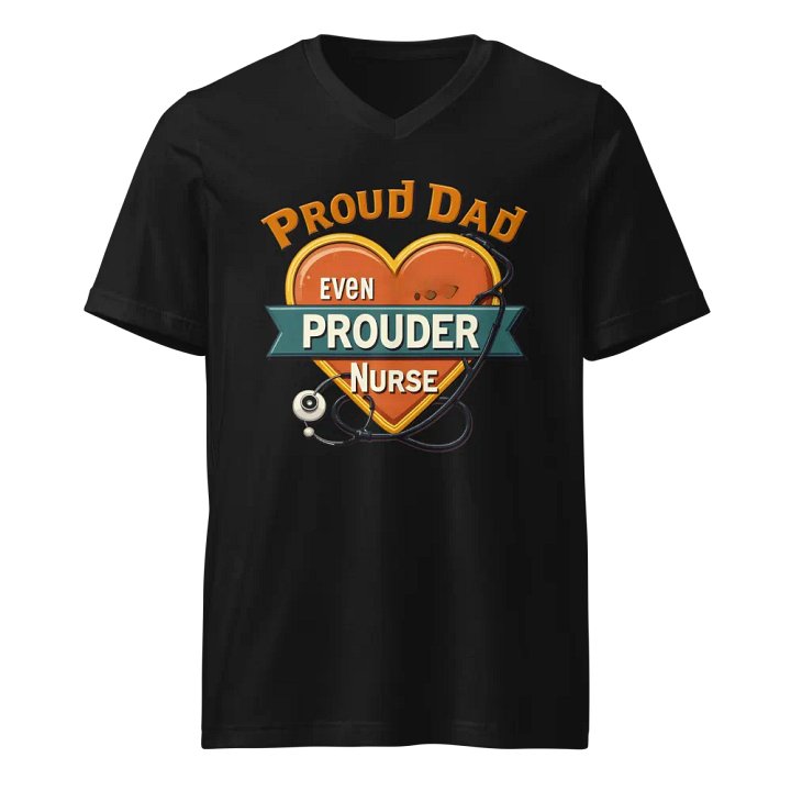Proud Dad Nurse Heart V-Neck Tee product image (1)