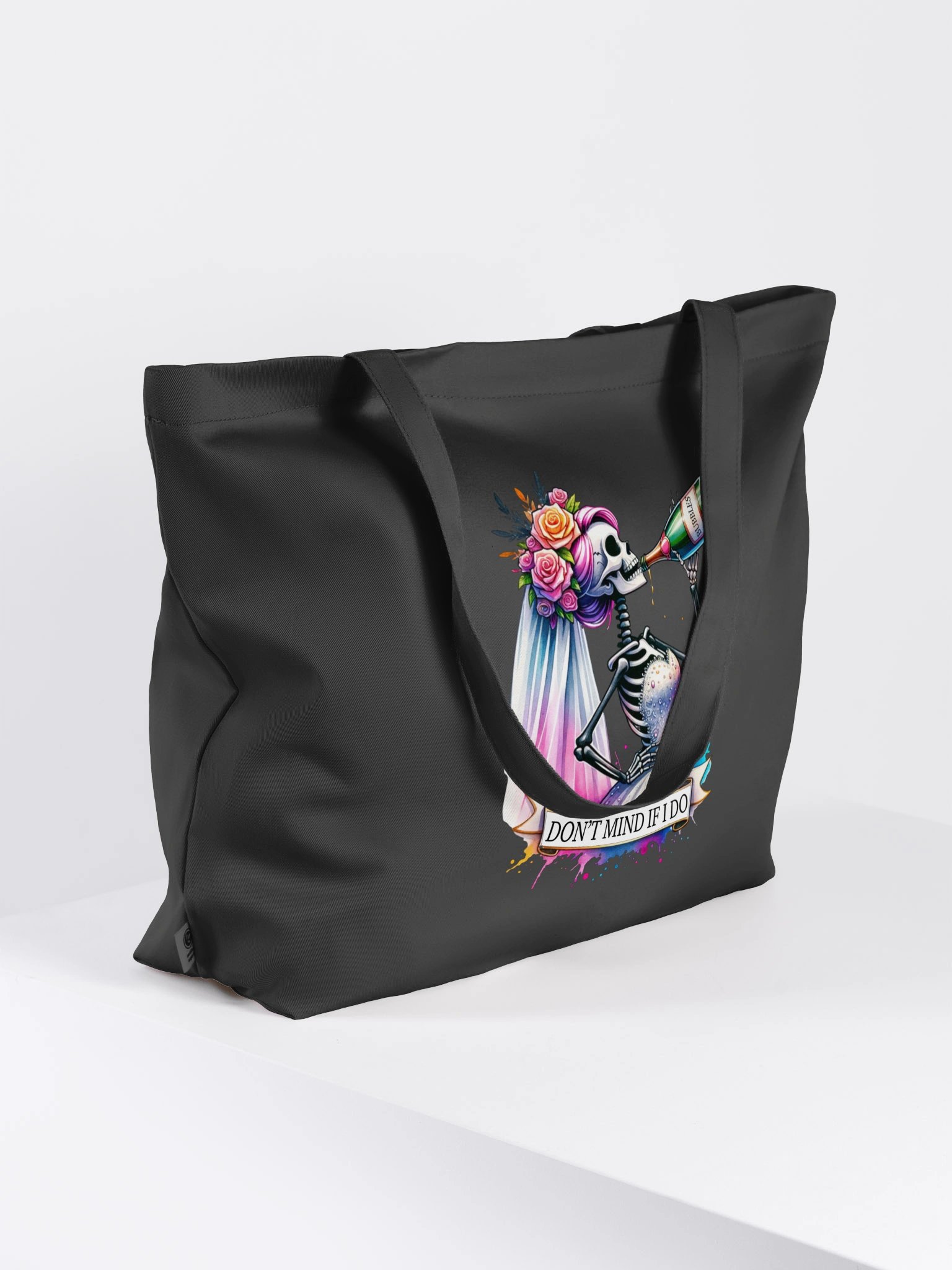 Don't Mind If I Do Skeleton Bride Tote Bag | Funny Bridal Wedding Bag product image (8)