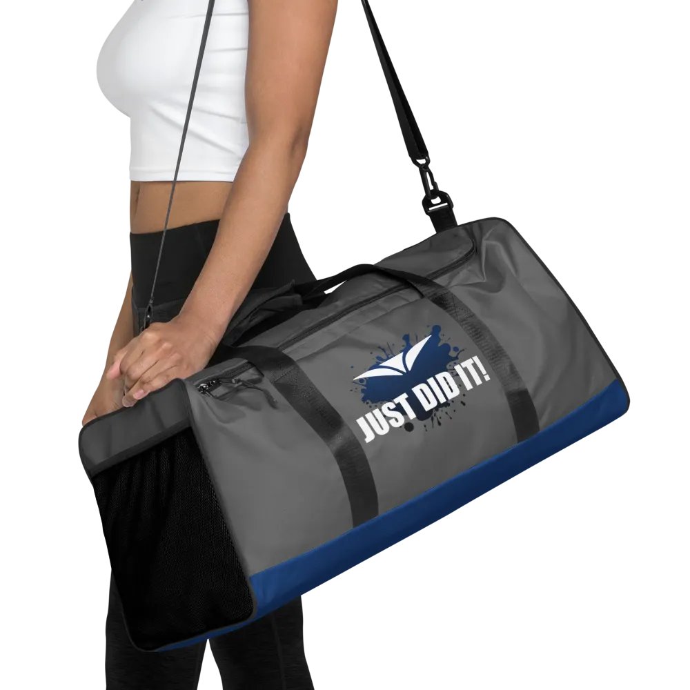 Just Did It! Blue Splatter Gray Duffle Bag product image (4)