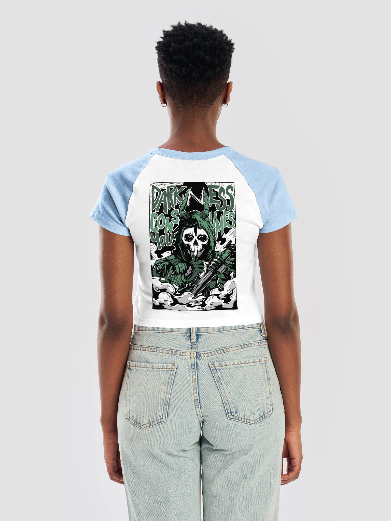 Green Darkness Raglan Baby Tee product image (4)