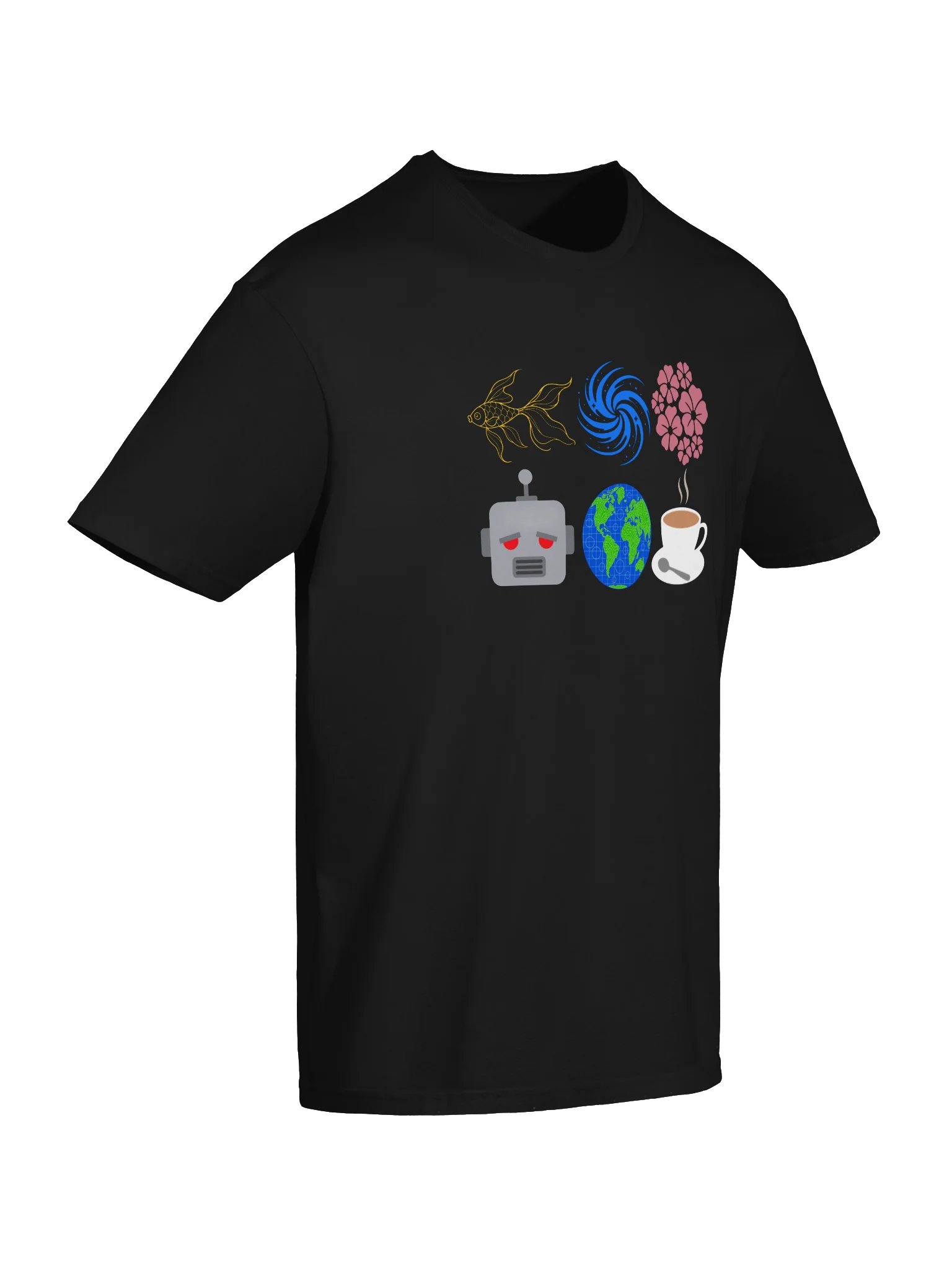 Fish, Spiral, Flowers, Robot, Earth, Tea-shirt product image (6)