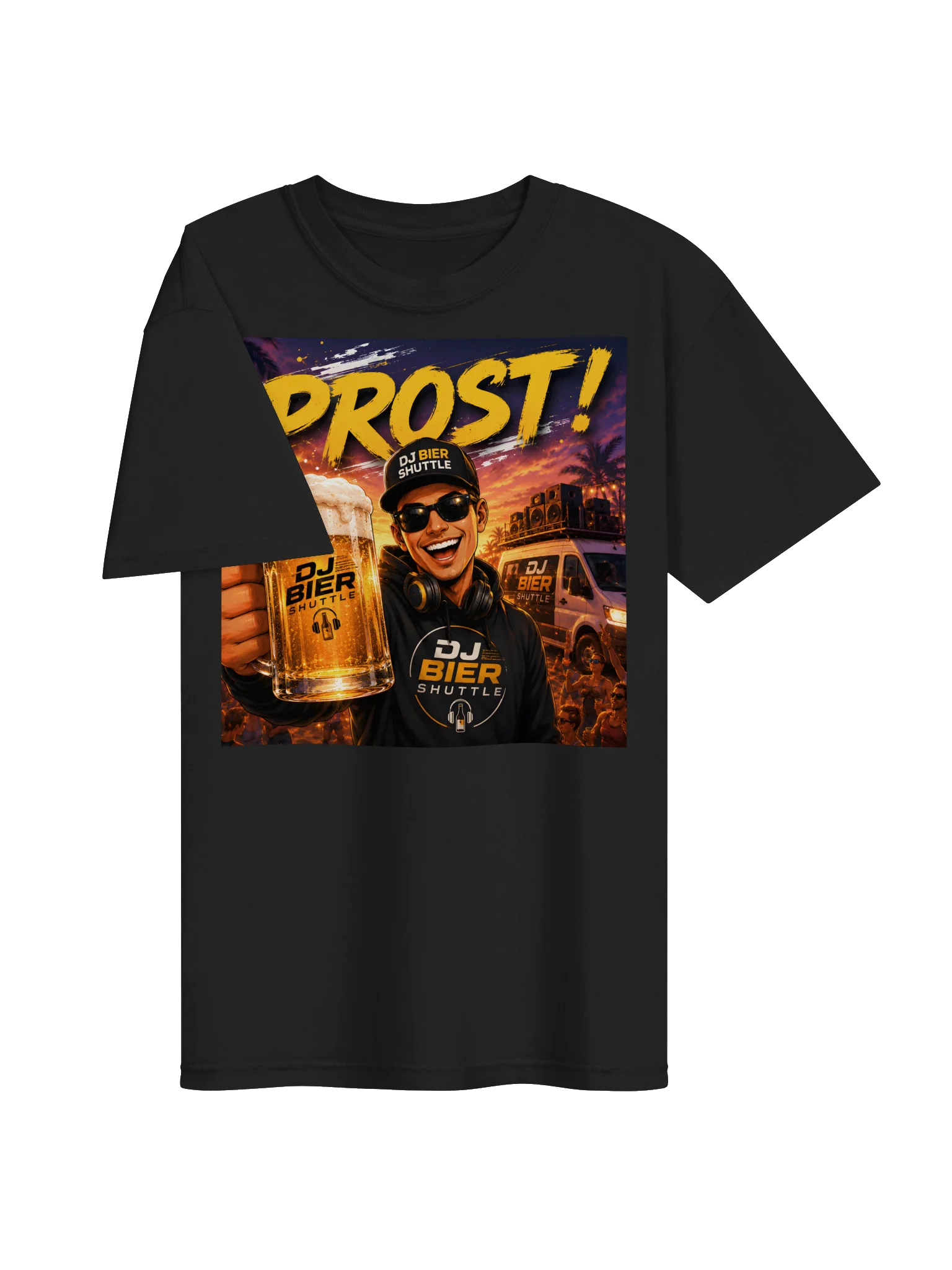 DJ Beer Shuttle T-Shirt black "Prost" product image (3)