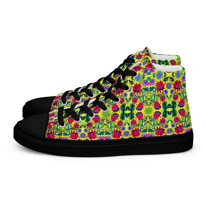 Abstract Poppy Flowers Ladies High Top Canvas Shoes product image (1)