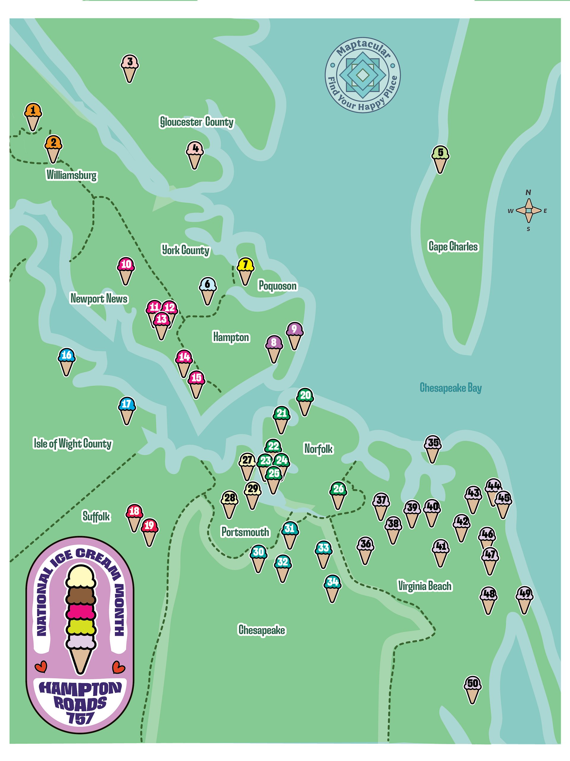 757 Ice Cream Map - Instant Digital Download product image (1)