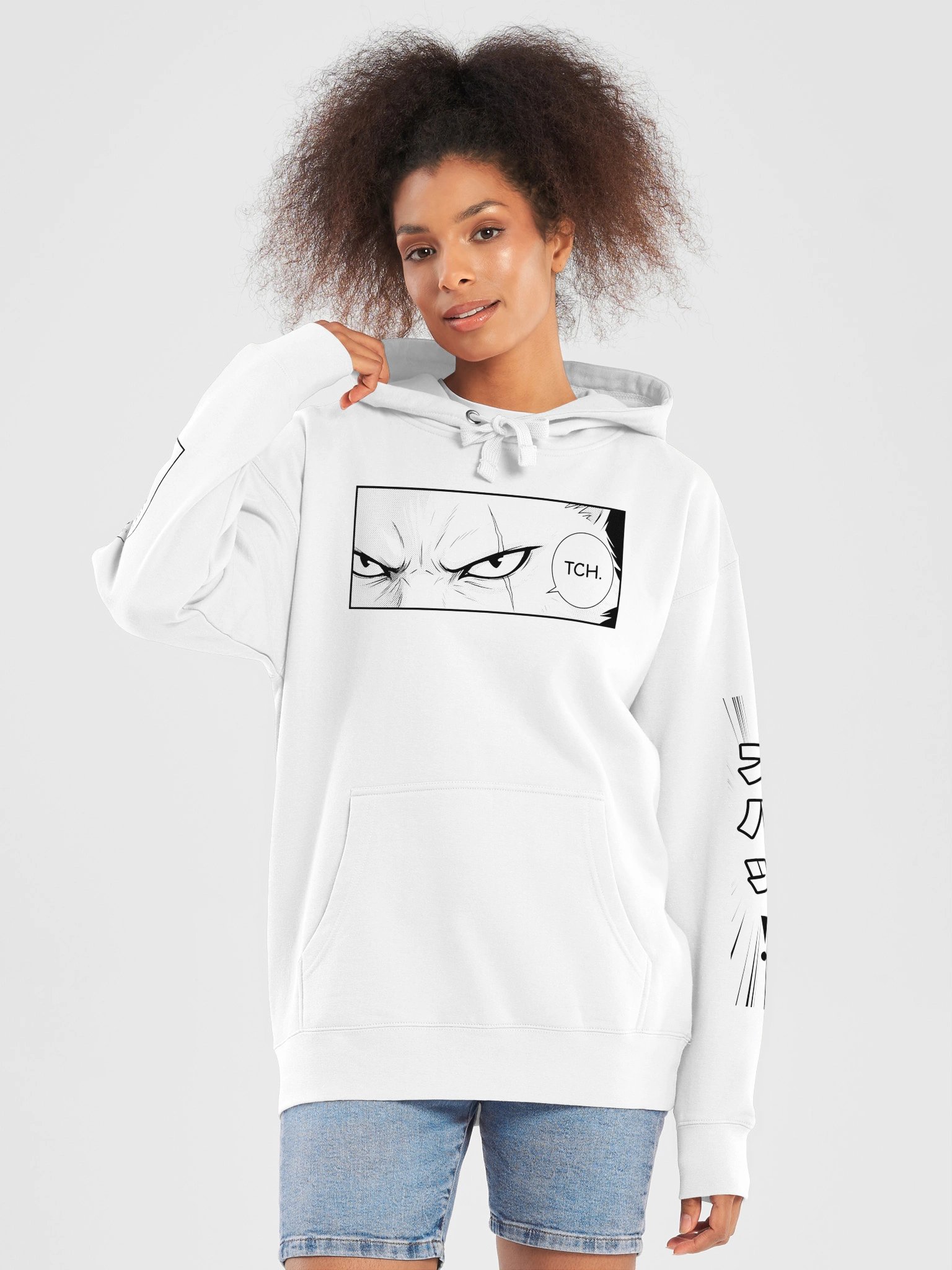 NOBODY'S CAT Manga Hoodie — White product image (5)