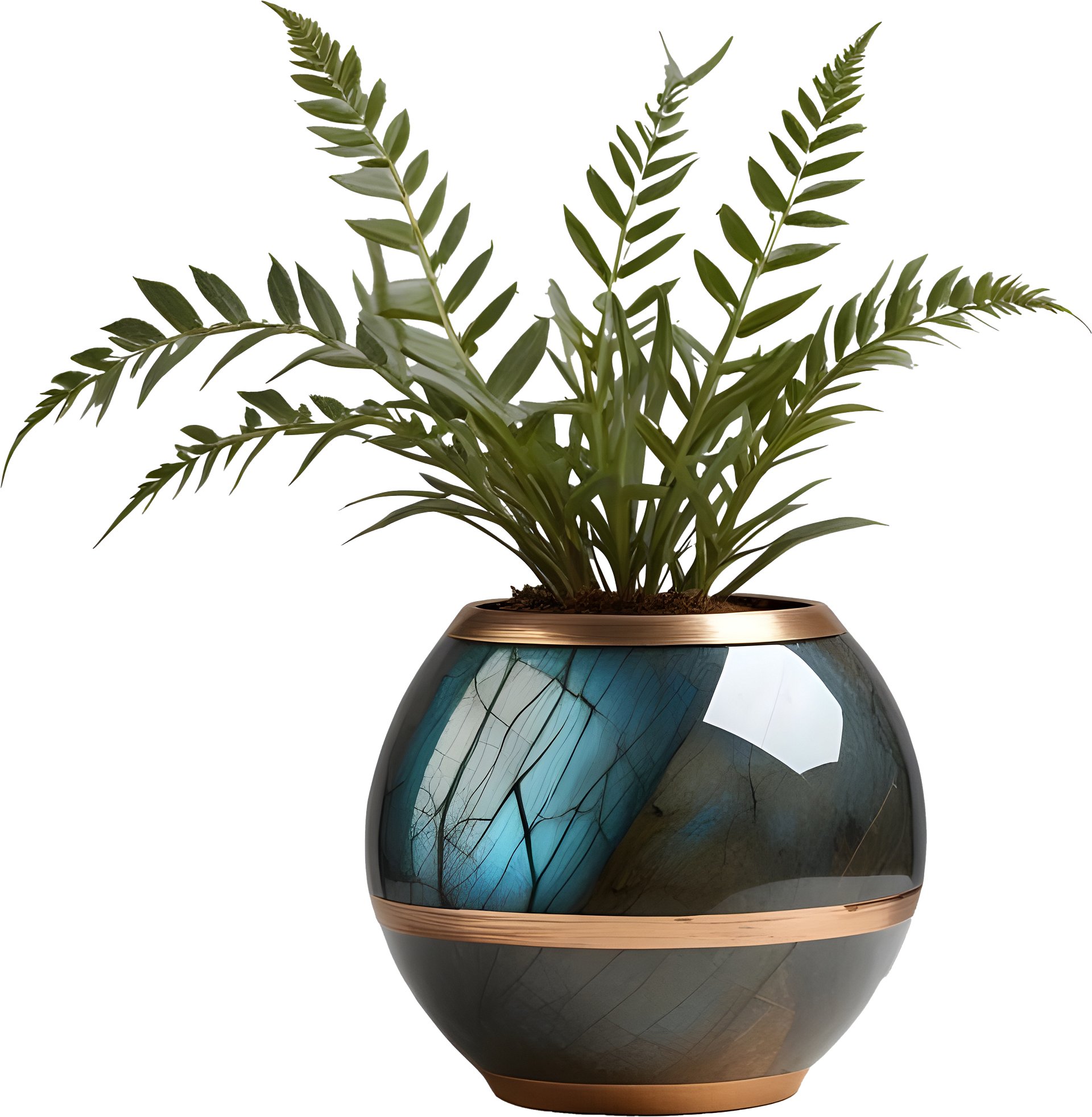 Stellar Luxe – Azure Glow Vase PNG product image (1)