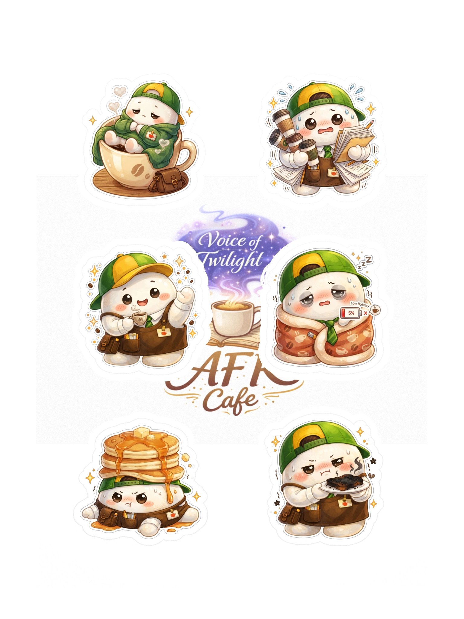 AFK Cafe Mochi Sticker Set product image (3)