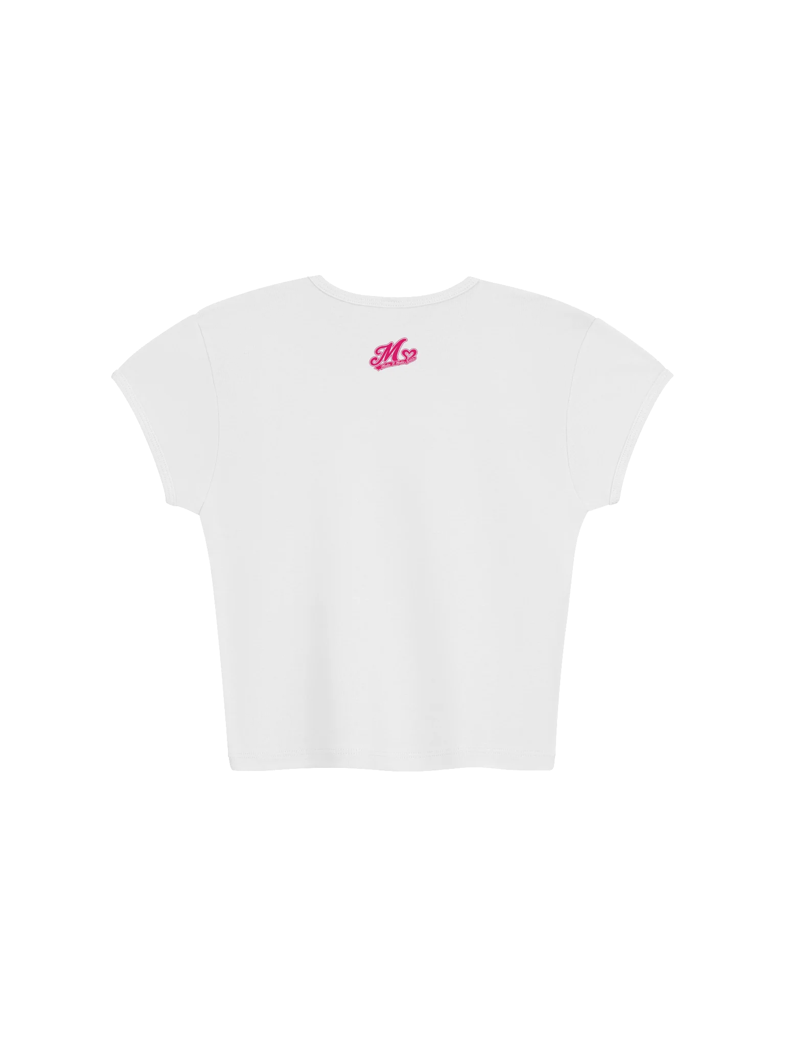 Make It Make Sense Women’s Pink Heart Logo Baby Tee product image (7)
