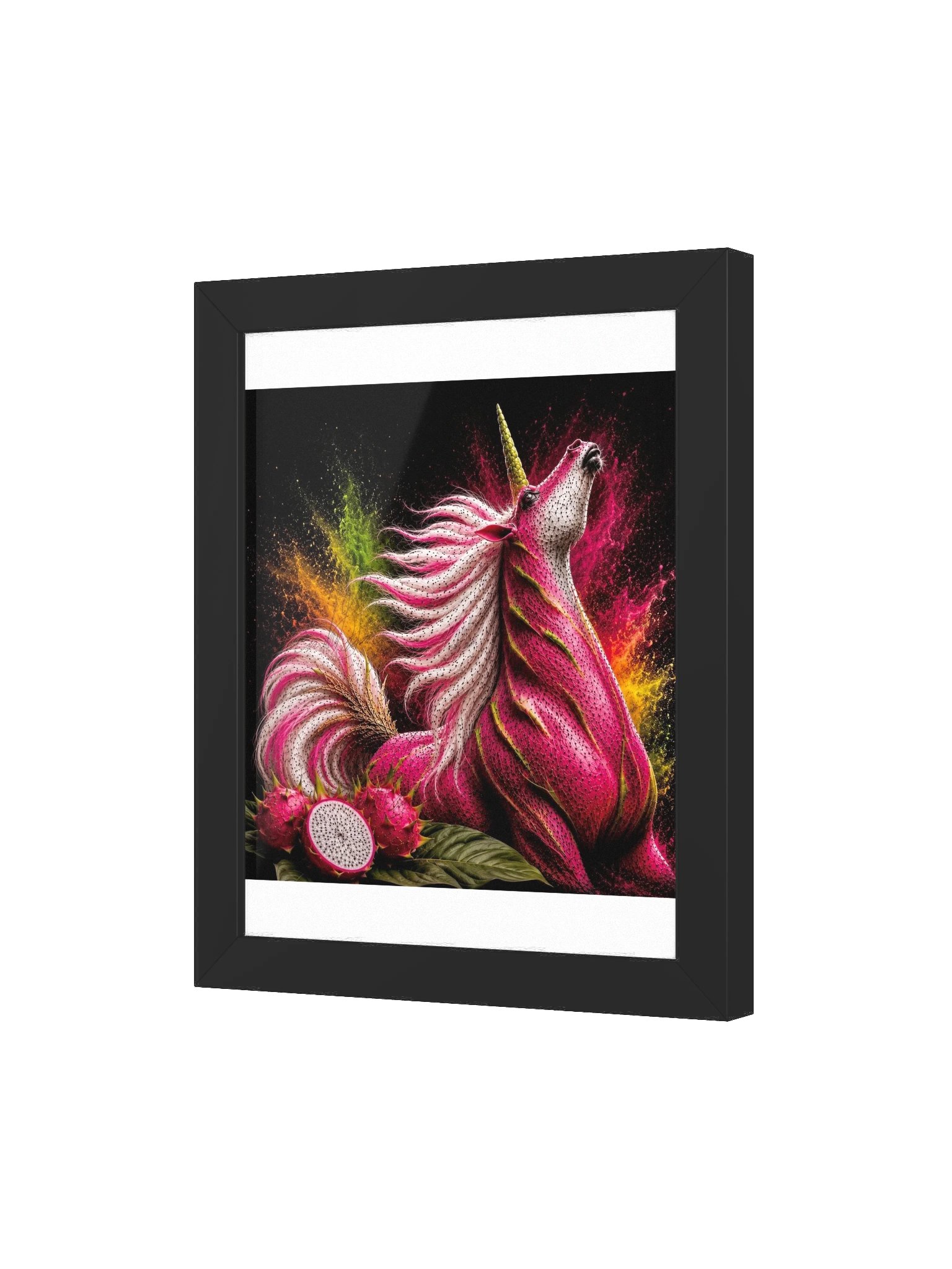 Dragon Fruit Unicorn Black Framed Poster product image (35)