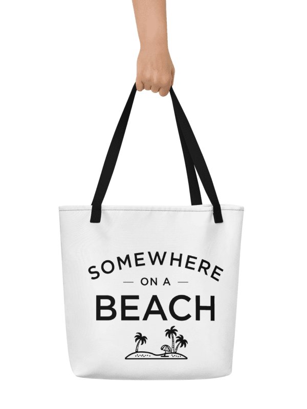 Somewhere on a Beach Large Tote Bag w/ Pocket product image (6)