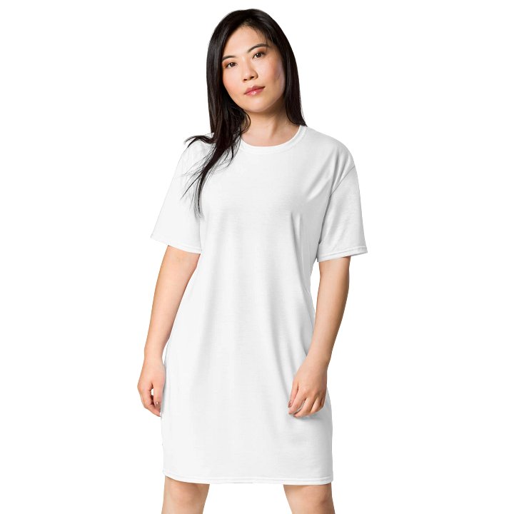 White Oversized T-Shirt Dress | Stretchy Fabric | Casual or Formal Style | Sizes 2XS-6XL | Exclusive Design product image (1)