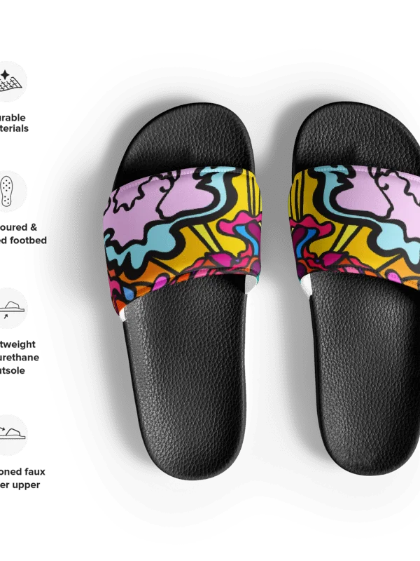 Vibrant Swirls Women's Slides - Wave at Sunset product image (6)