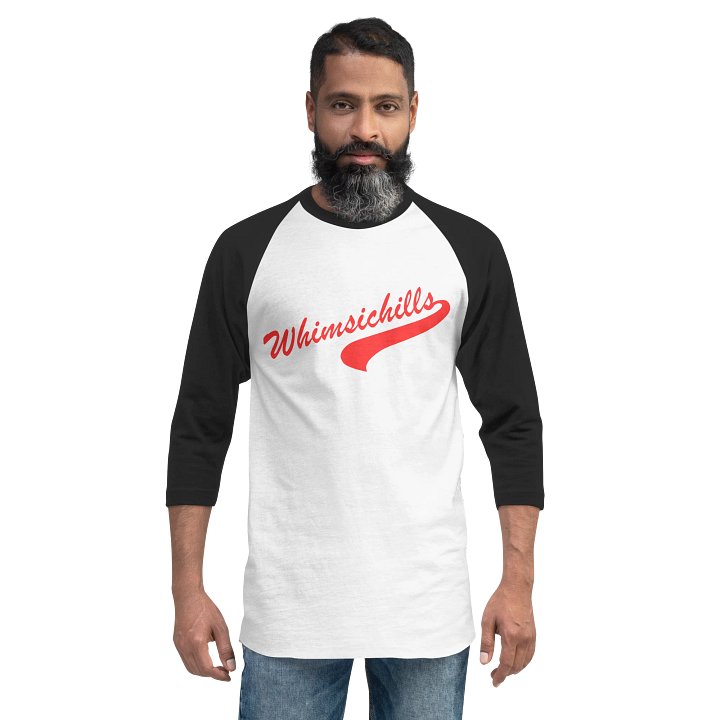 Whimsichillis Cursive Raglan Baseball Tee - Red product image (3)