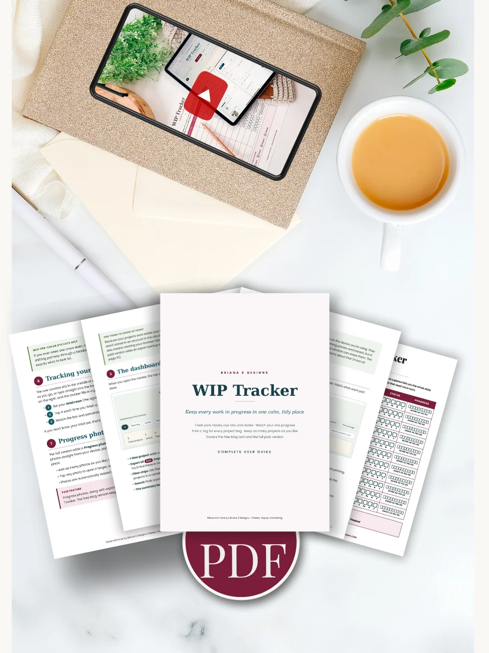 Briana K Crochet Companion: The WIP Tracker - Digital Crochet Project Organizer product image (2)
