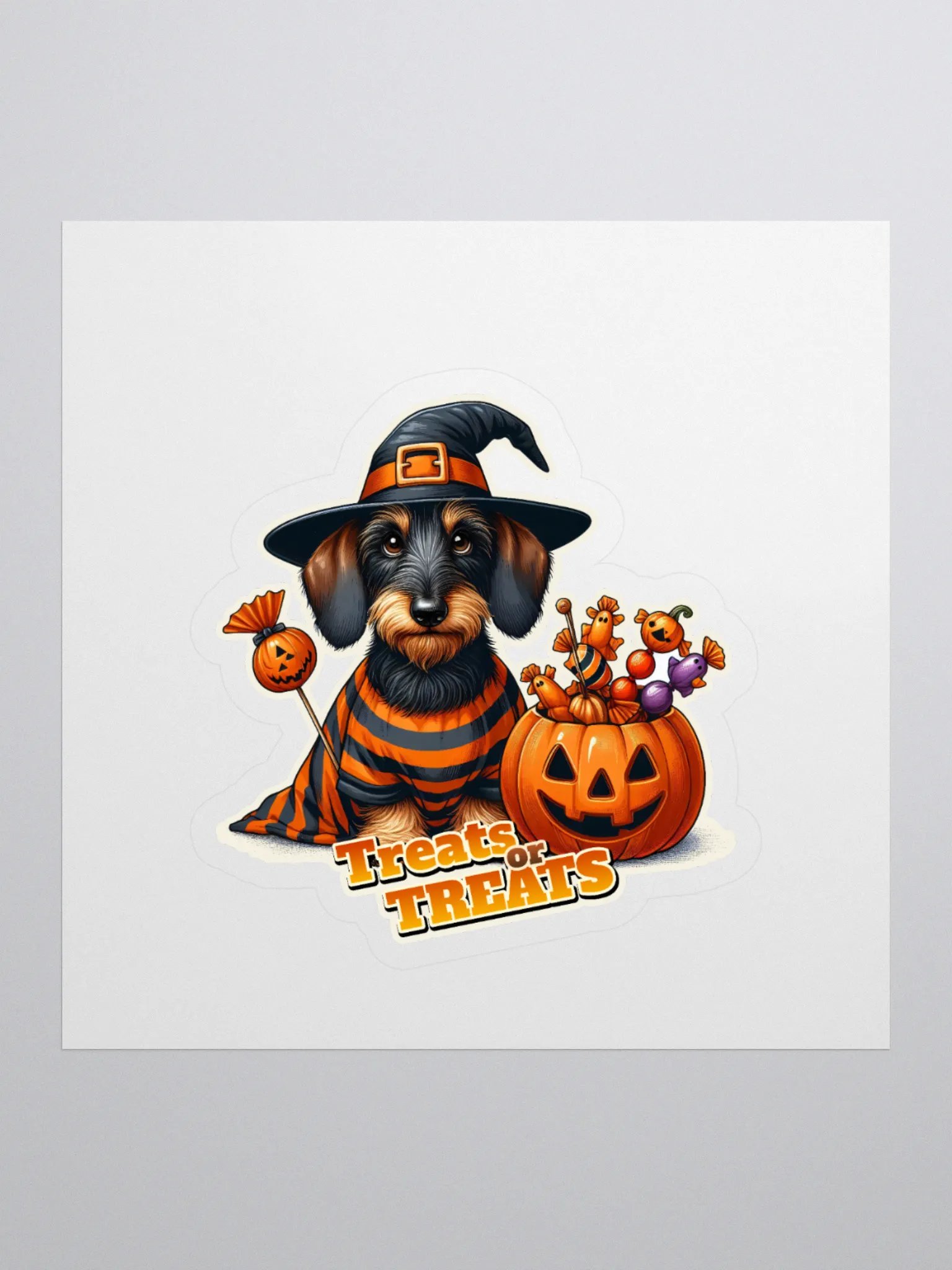 Dachshund Treat Halloween - Sticker product image (1)