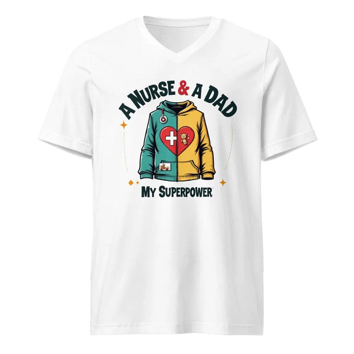 My Superpower Nurse & Dad V-Neck Tee product image (1)