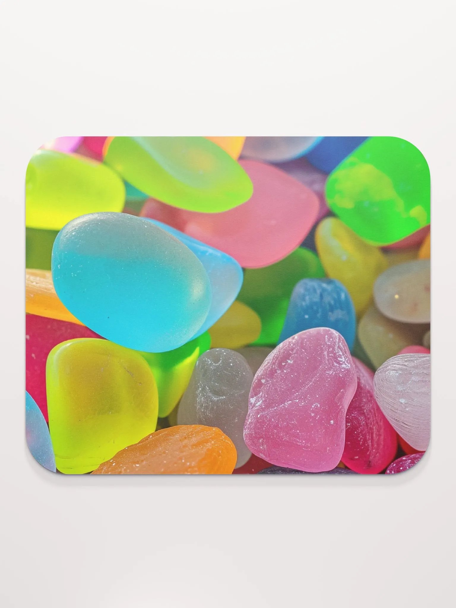 Bright Neon Sea Glass Mouse Pad - Coastal Vibes product image (2)