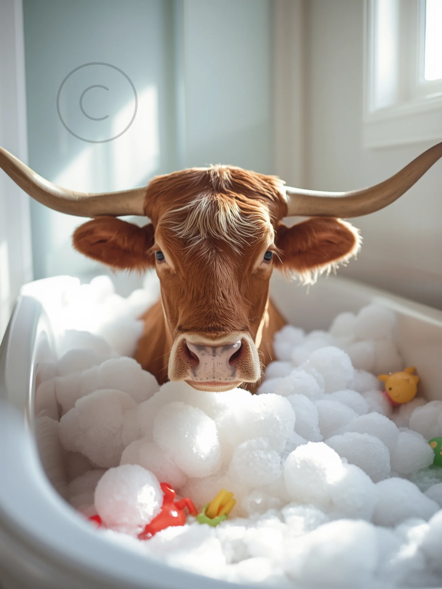 Longhorn in a Bubble Bath Poster product image (1)