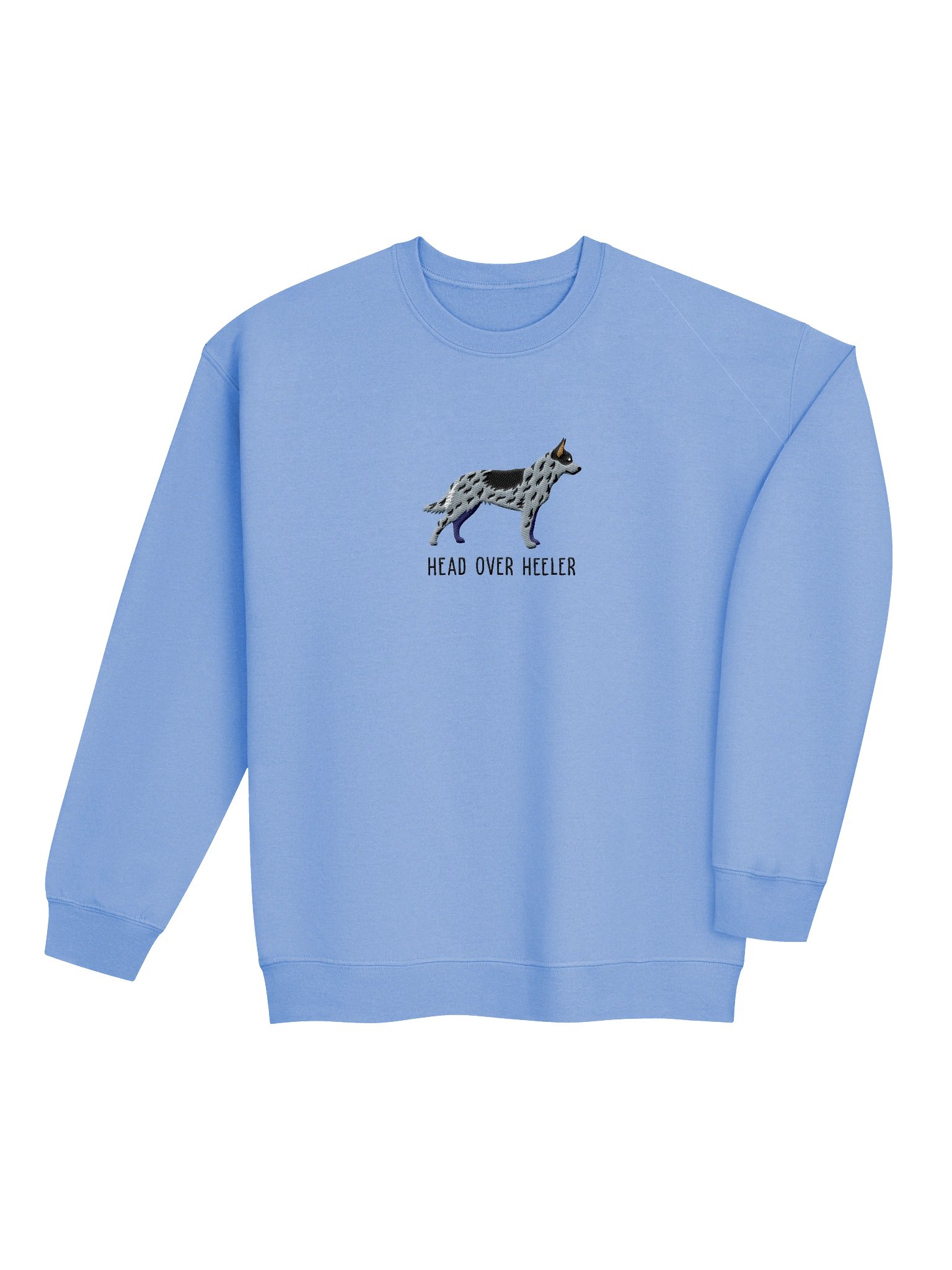 Head Over Heeler Sweatshirt (Embroidered) of an Australian Cattle Dog(Blue Heeler) product image (7)