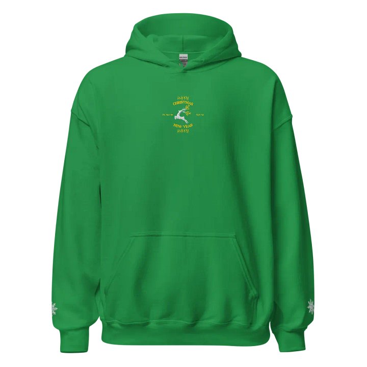 Christmas Embroidered Hoodie - Front & Sleeve Design Festive New Year Hoodie product image (1)